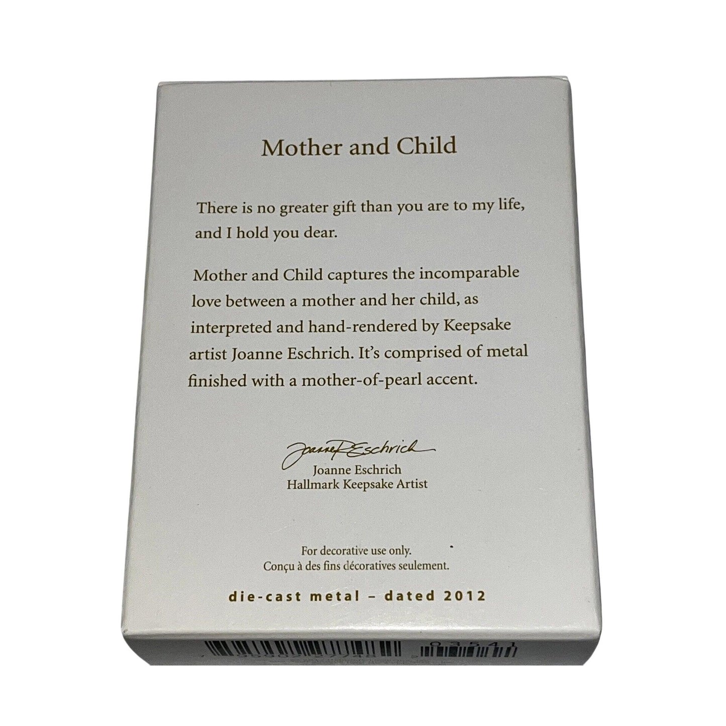2012 Mother and Child Hallmark Ornament (Nativity) QXG3541