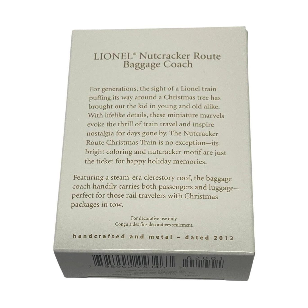 2012 Lionel Nutcracker Route Baggage Coach Hallmark Ornament (Lionel) QXI2001 Image6
