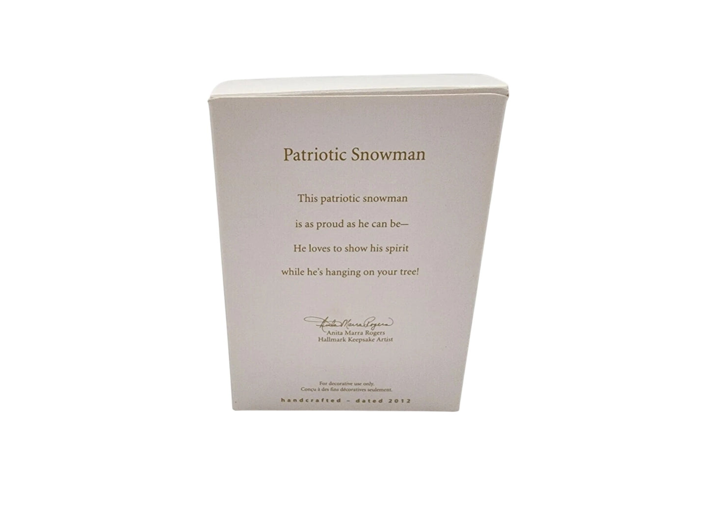 2012 Patriotic Snowman Hallmark Ornament (Snowman) QXG4681