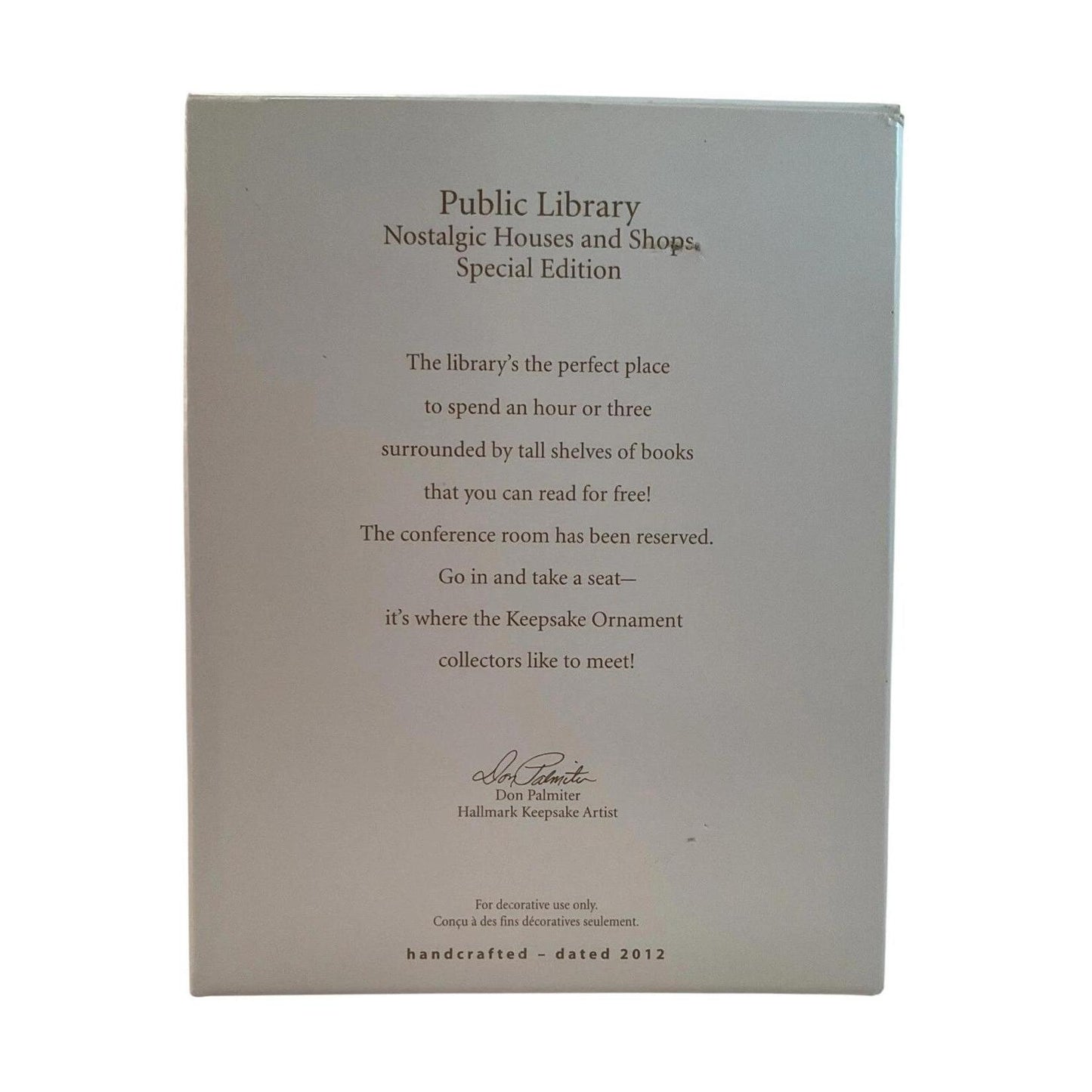 2012 Public Library Hallmark Ornament (Nostalgic Houses and Shops) QXC5054 Image6