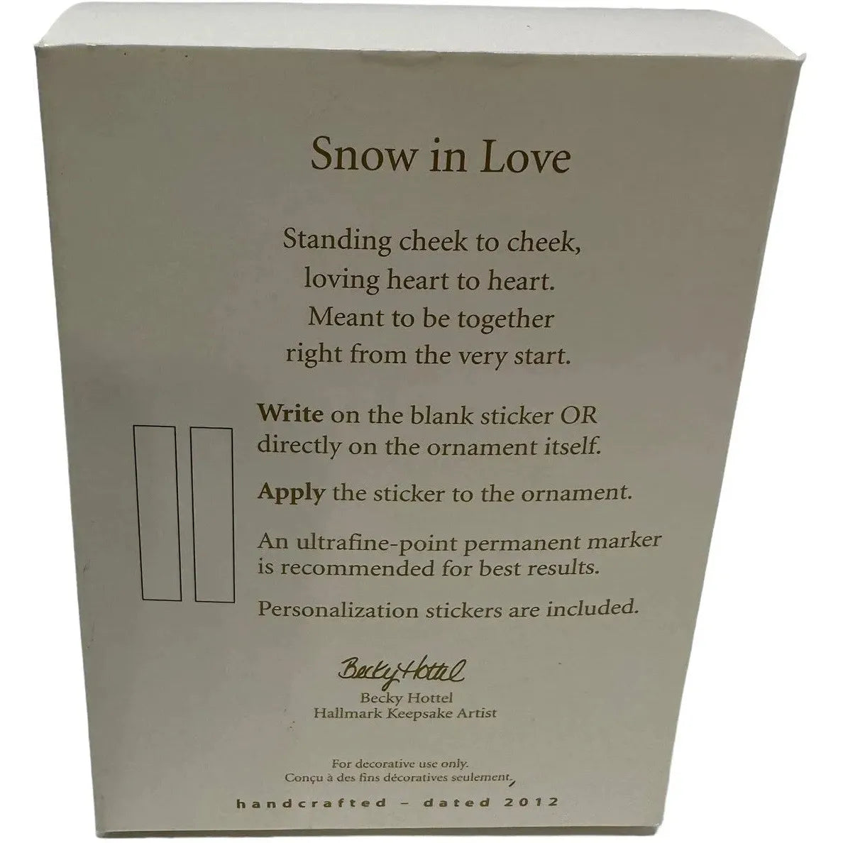 2012 Snow in Love Hallmark Ornament (Snowmen) QXG4534