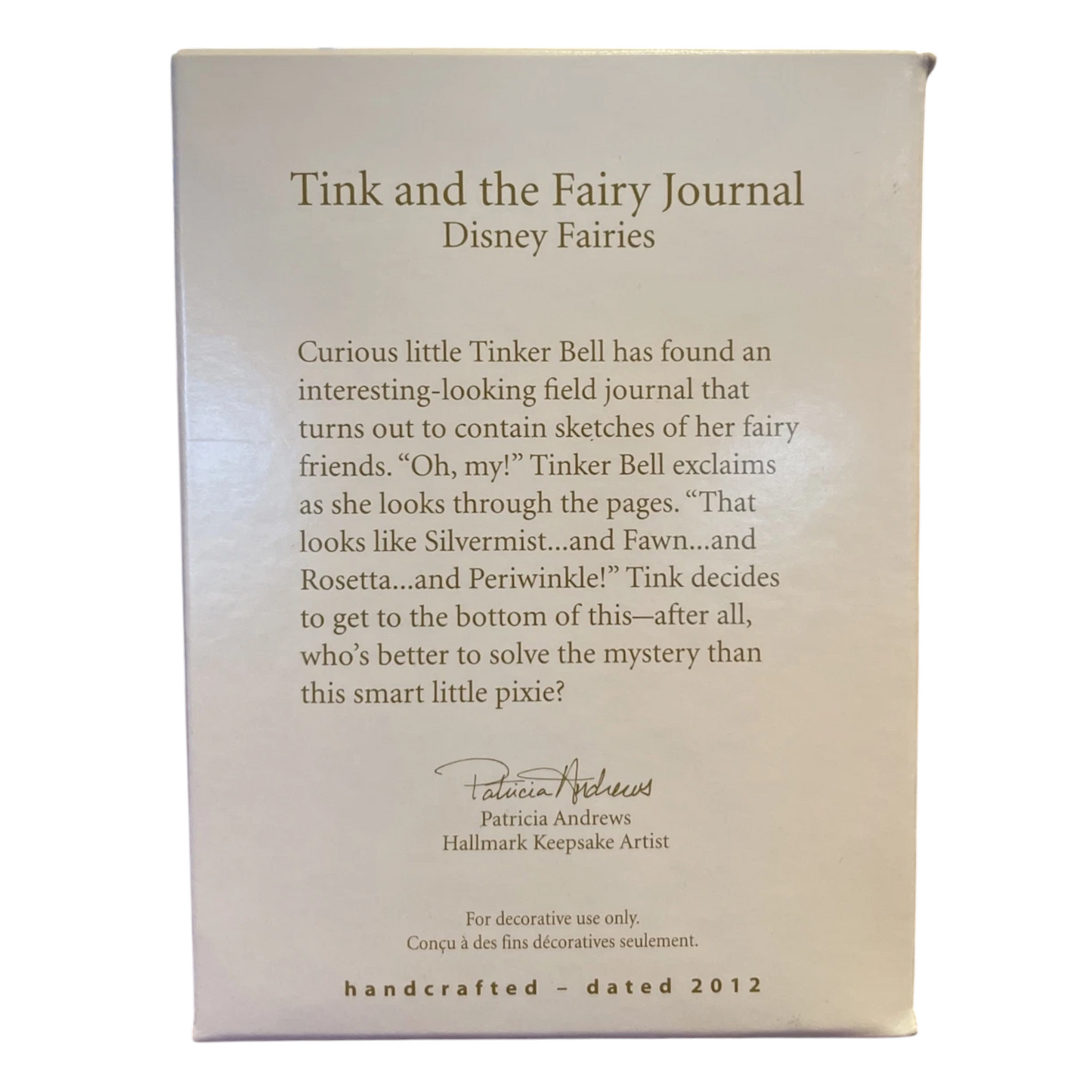 2012 Tink and the Fairy Journal Hallmark Ornament (Tinker Bell) QXD1621 Image6