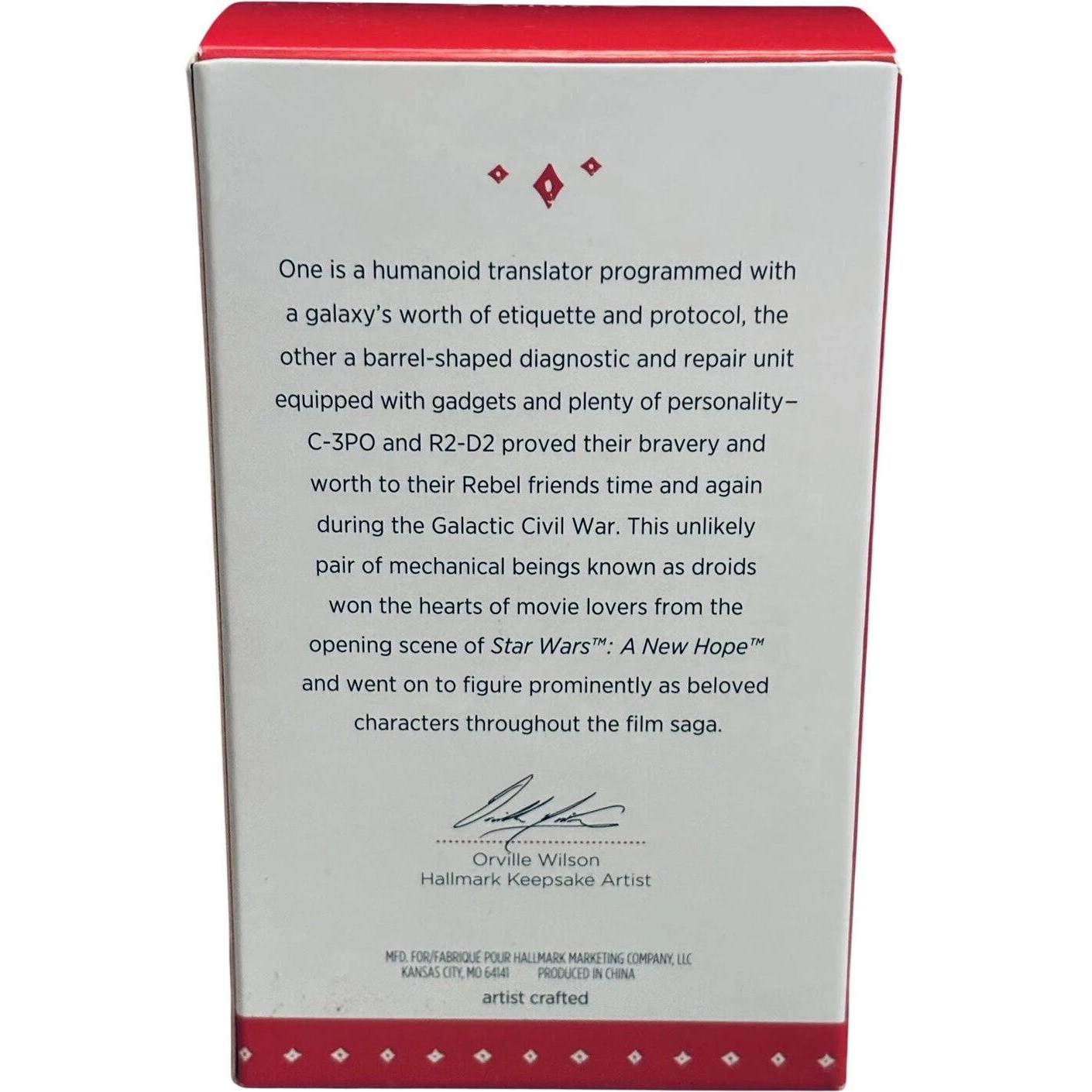 2015 C-3PO and R2-D2 Hallmark Ornament (Star Wars) QX9219