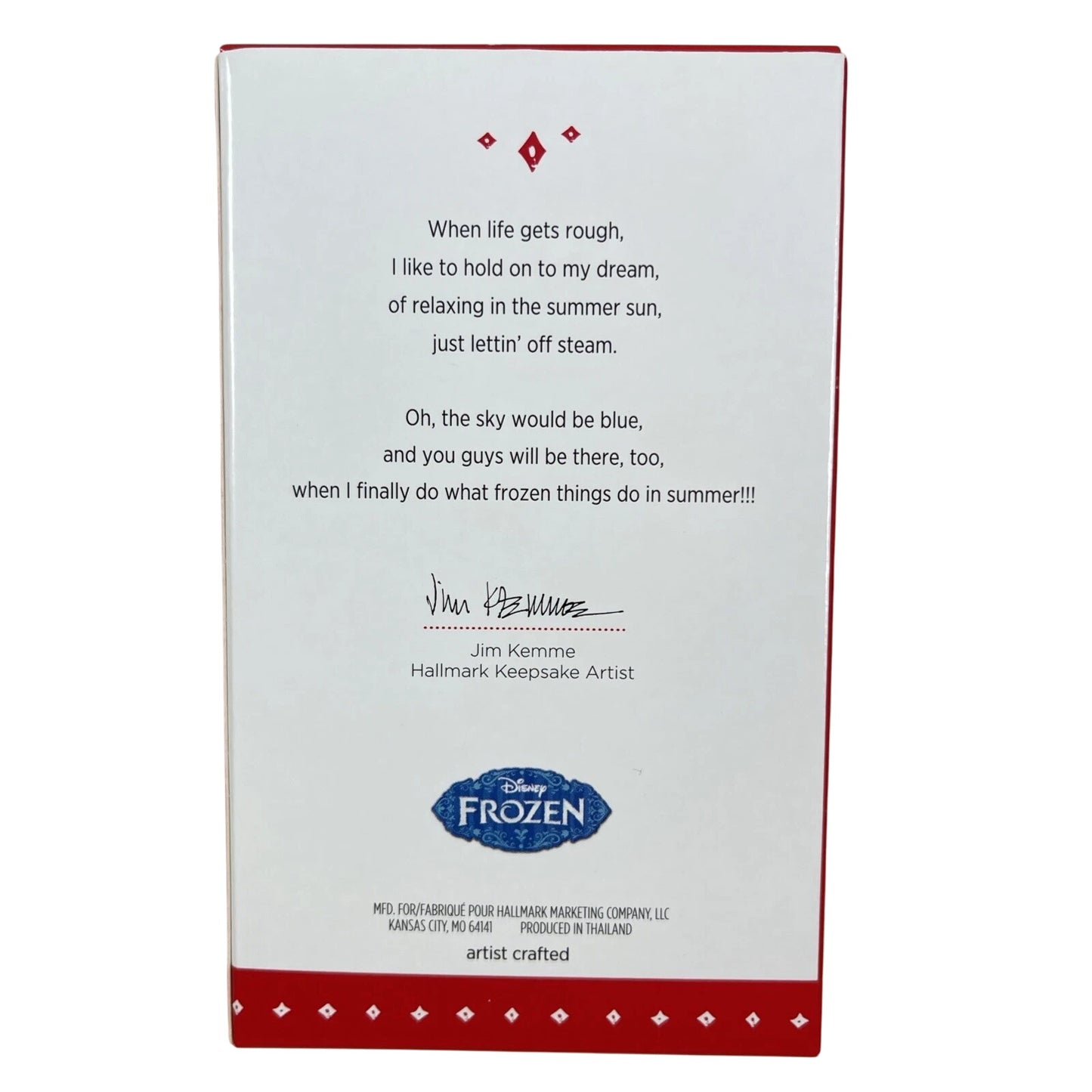 2015 Olaf in Summer Hallmark Ornament (Frozen) QXD6167