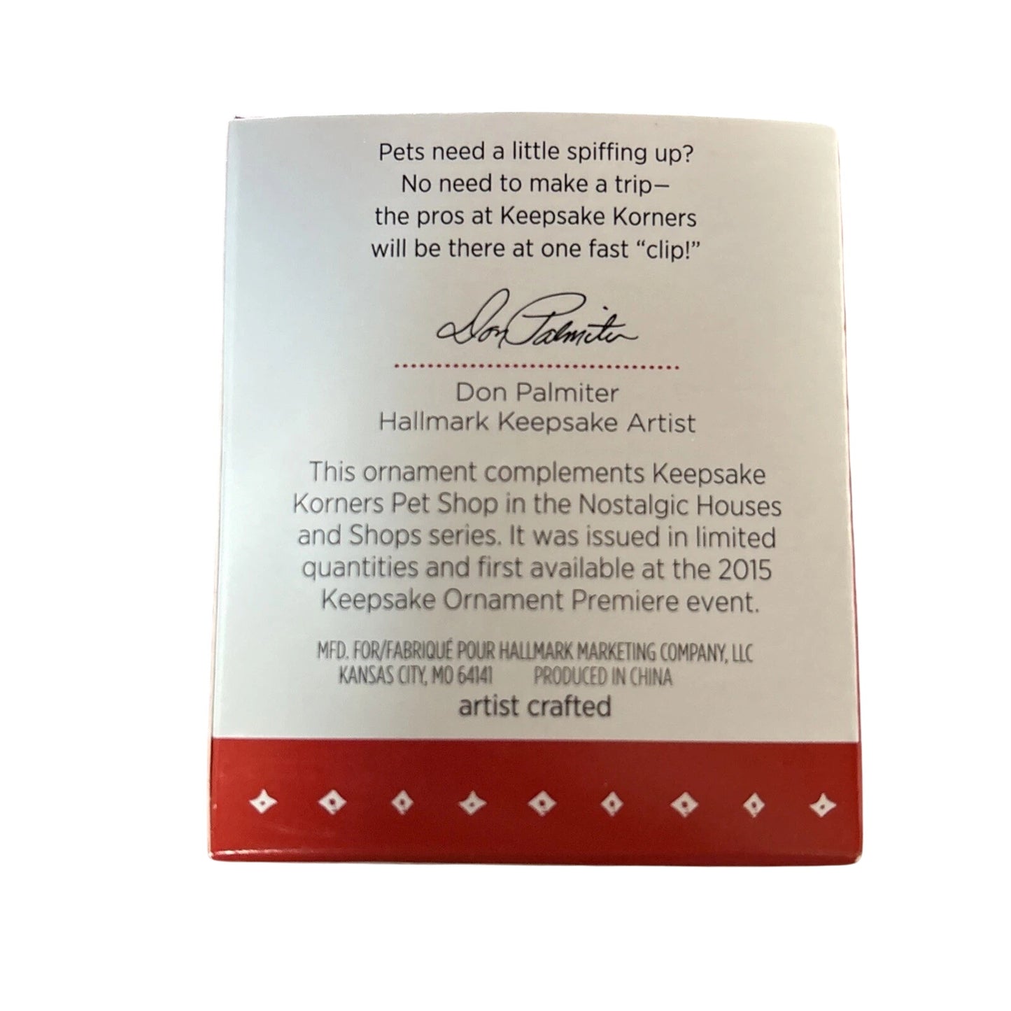 2015 Mobile Pet Grooming Hallmark Ornament (Car) QXE3767