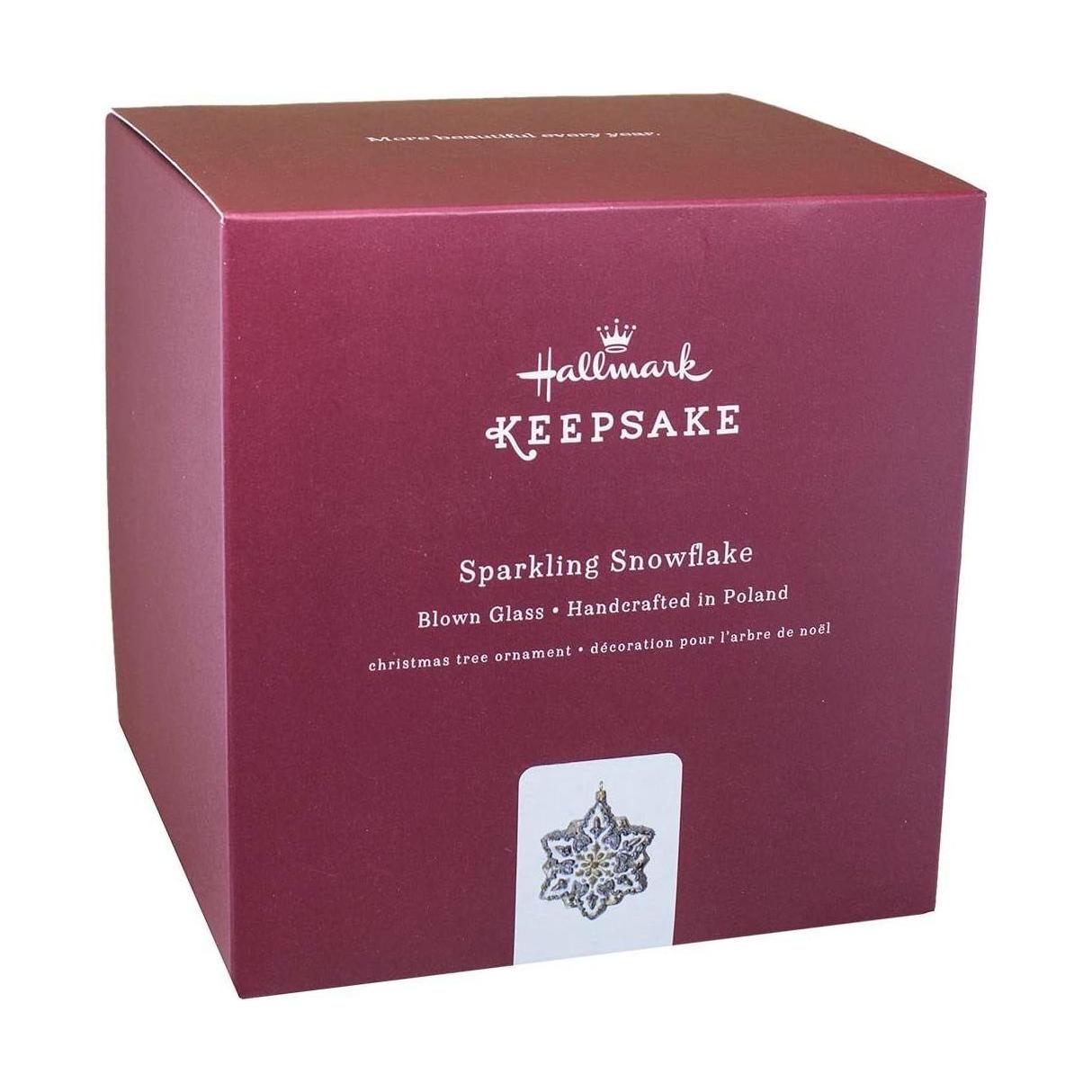 2016 Sparkling Snowflake Hallmark Ornament (Blown Glass) QGO1382