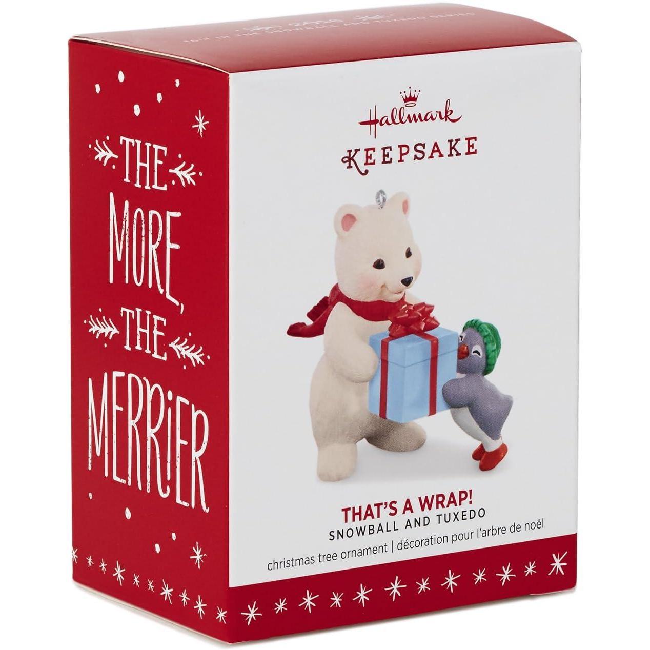 2016 That's a Wrap Hallmark Ornament (Snowball and Tuxedo) QX9154