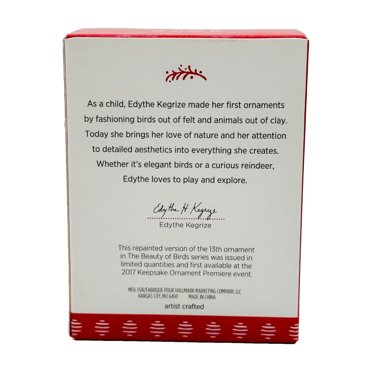 2017 Lady Mountain Bluebird Hallmark Ornament (Beauty of Birds) QXE3155