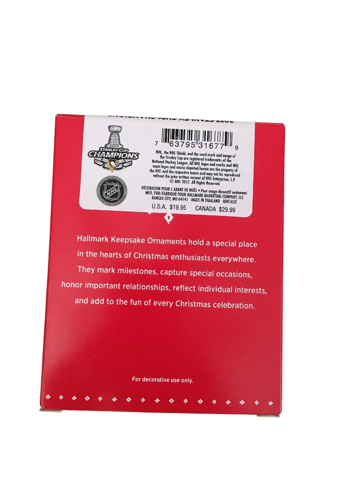 2017 Stanley Cup Champions Pittsburgh Penguins Hallmark Ornament (NHL) QHE1652