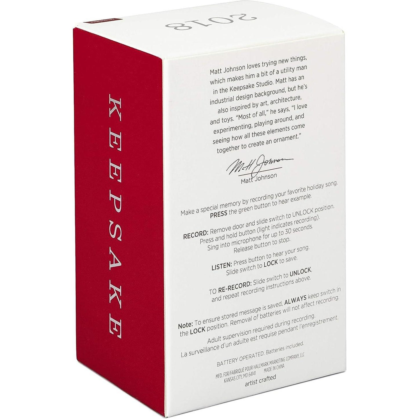 2018 My Favorite Holiday Song Hallmark Ornament (Magic Recordable) QG01973