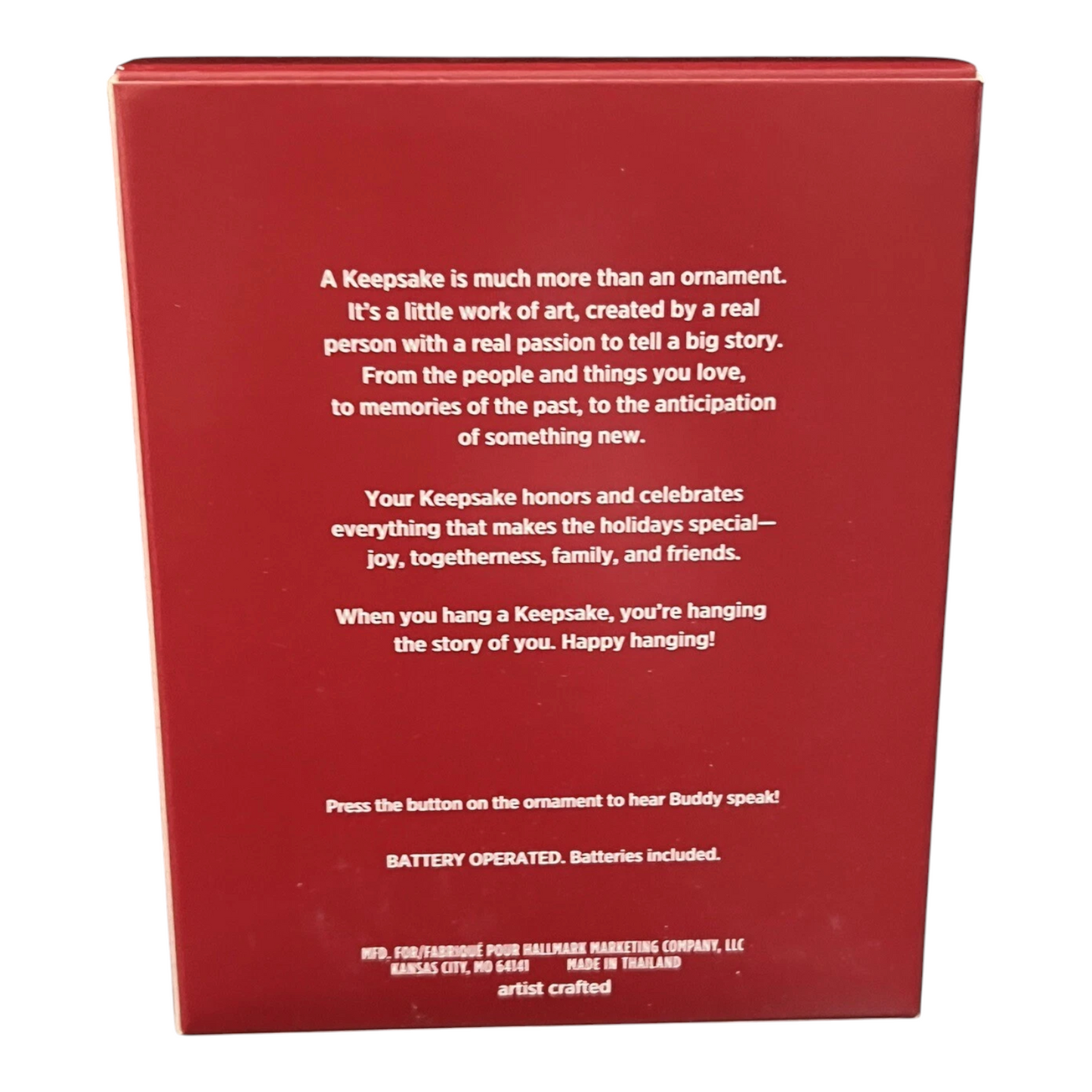 2020 Buddy's Buddy Hallmark Ornament (Elf Movie) QXI2391