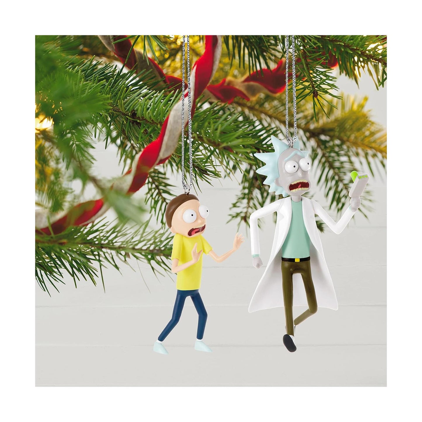 2022 Just Don't Think About It, Morty! Set of 2 Hallmark Ornament (Rick and Morty) QXI7216