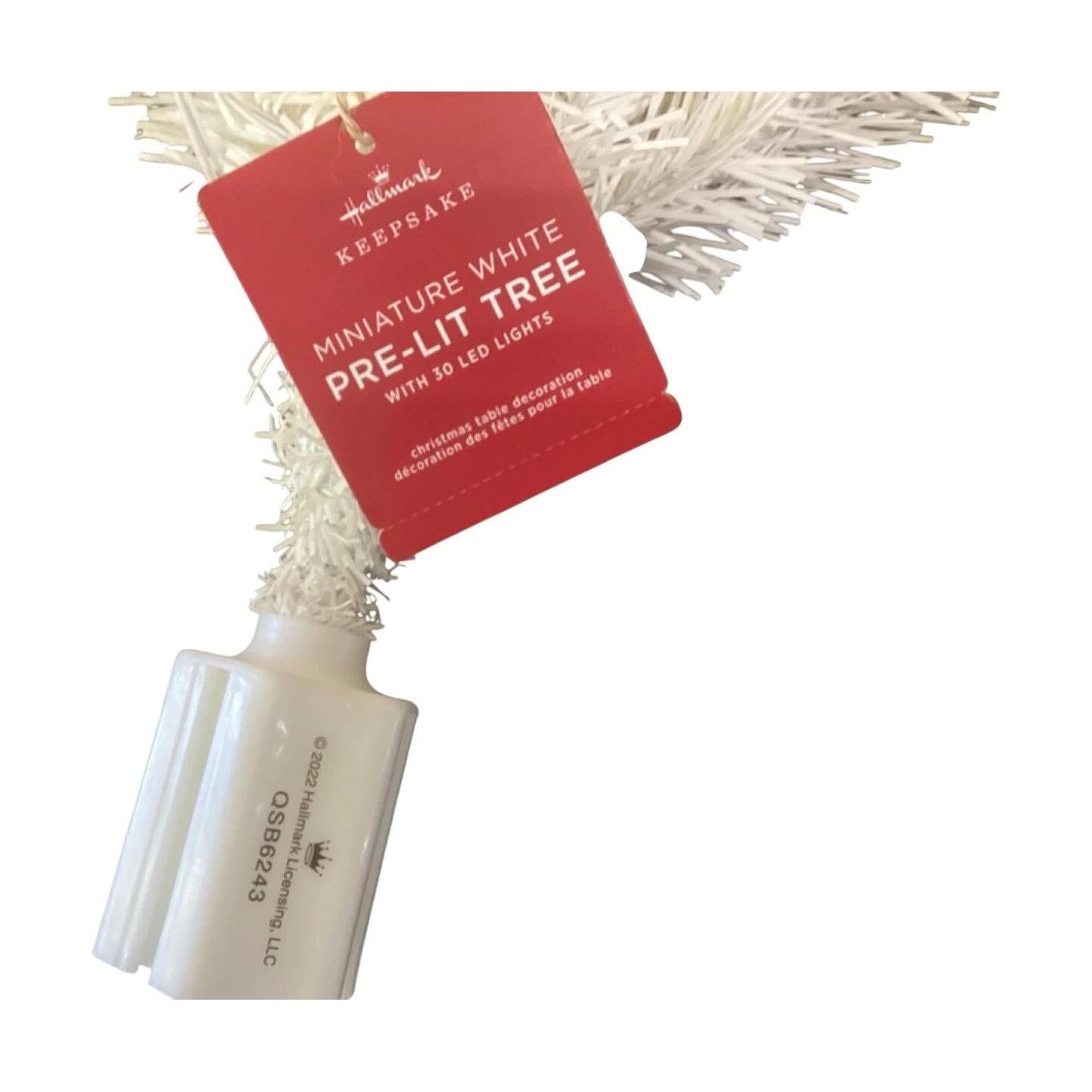 2022 Miniature White Pre-Lit Christmas Tree, 18.75" Hallmark Ornament (Snowflake) QSB6243