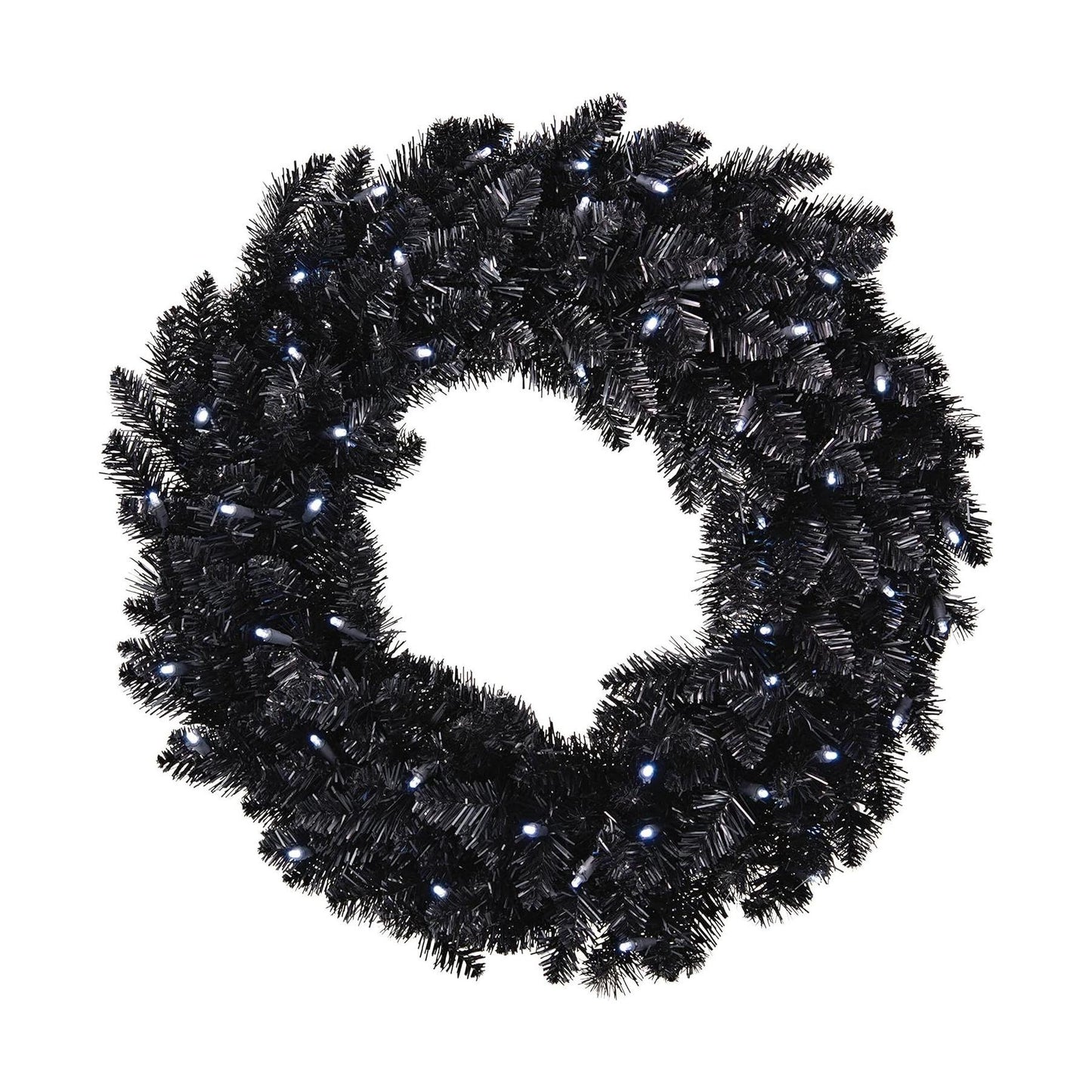 QSB6306 2022 Sparkling Black Halloween Wreath with Lights, 30" (Star Wars) Image1