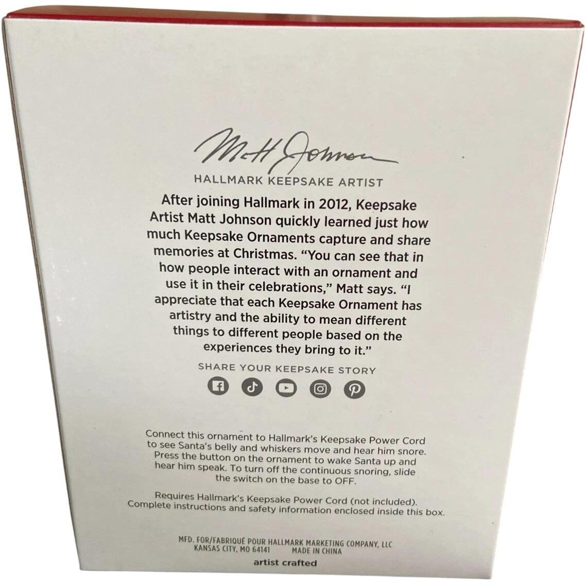 2024 Snoring Santa Hallmark Ornament (Santa Claus) QGO2654