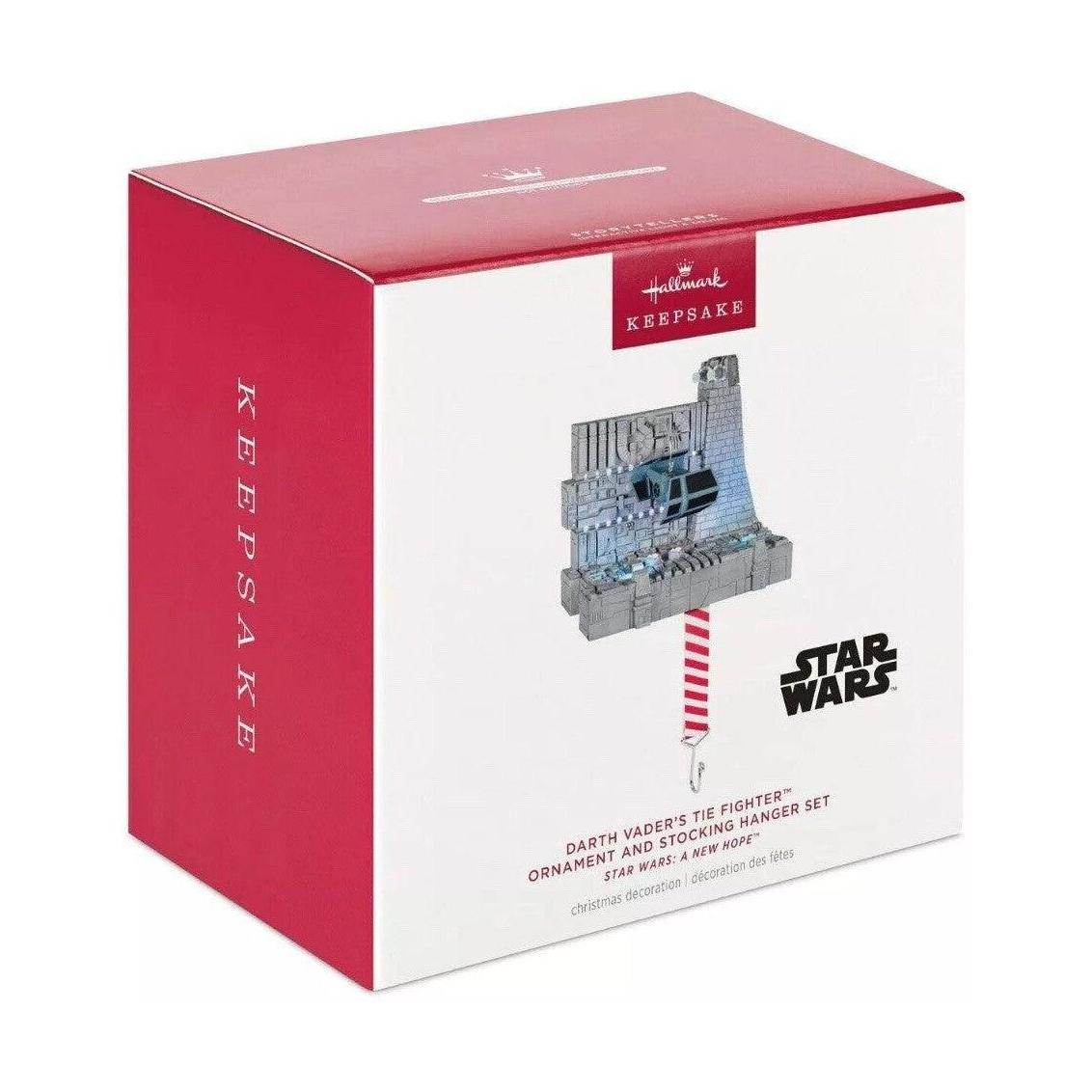 2024 Darth Vader's TIE Fighter Ornament and Stocking Hanger Set Hallmark Ornament (Star Wars) QFM3931