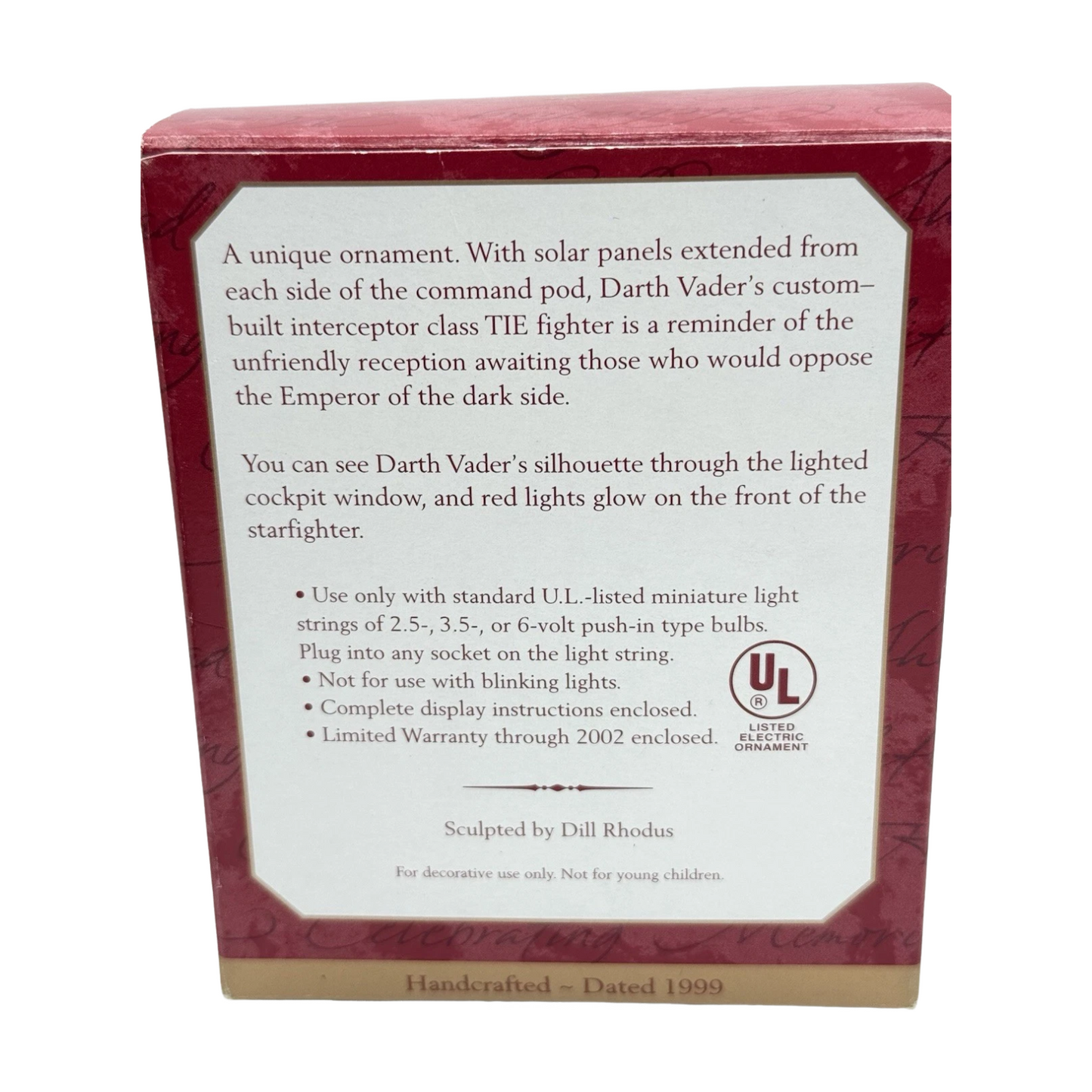 1999 Darth Vader's TIE Fighter (Star Wars)