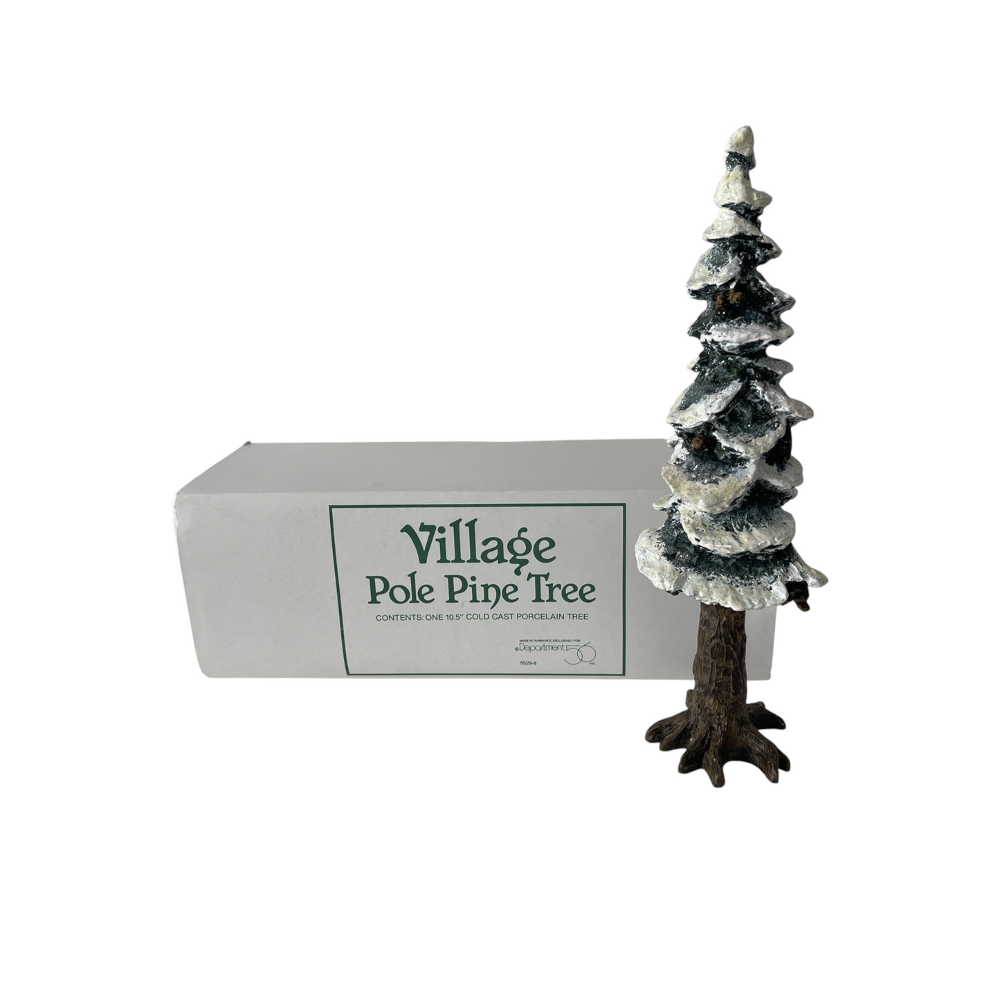Vintage Village Pole Pine Tree 10.5 Inches Cold Cast Porcelain Tree (Department 56) 1325679