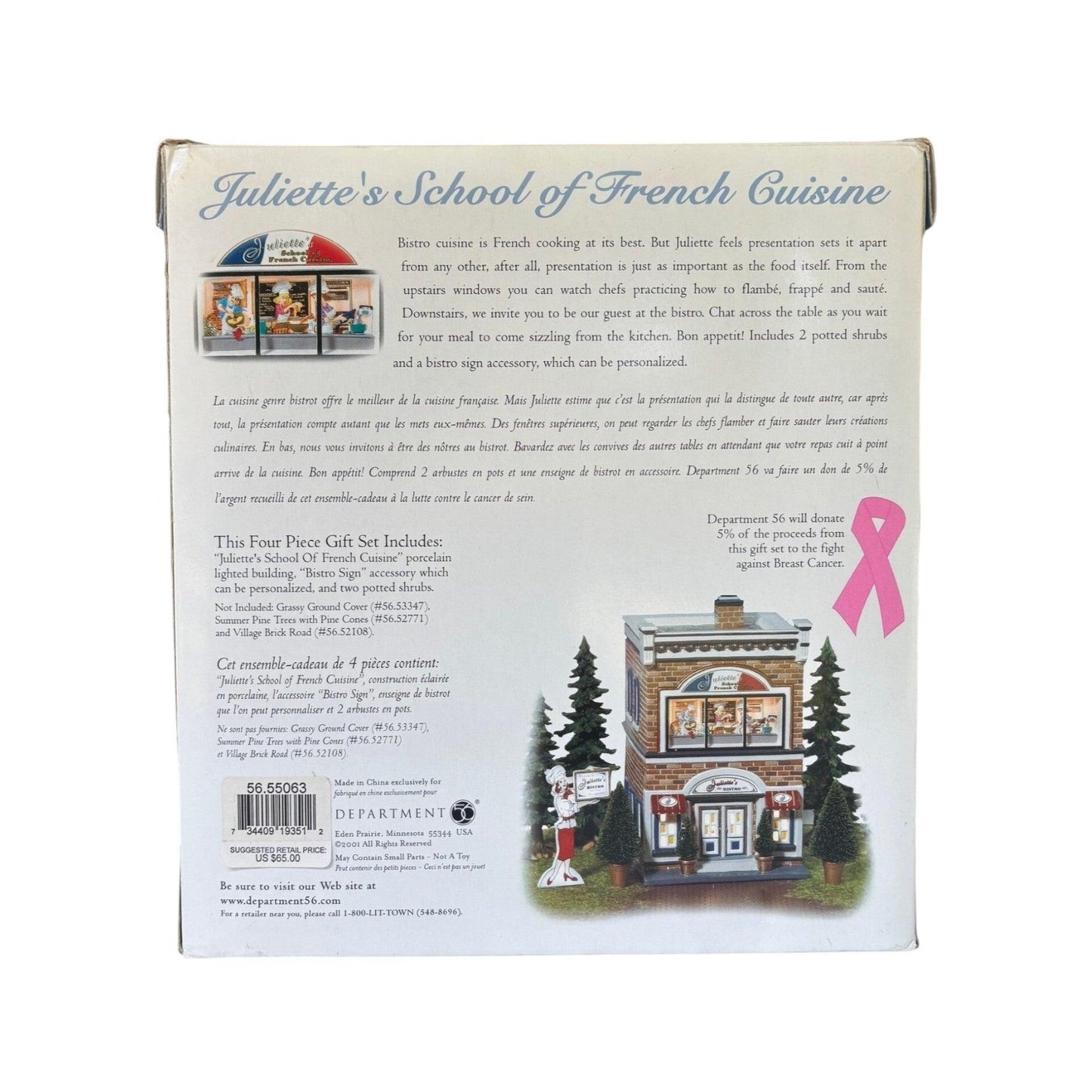 2001 Juliette’s School of French Cuisine – The Original Snow Village (Department 56 #55063)