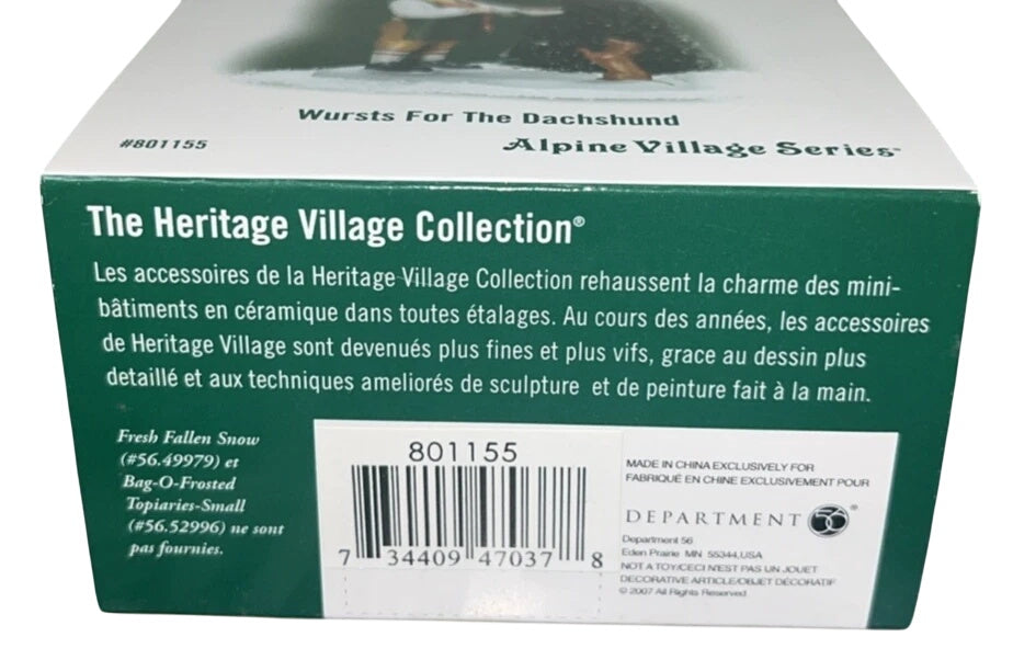 Department 56 Alpine Village "Wursts for the Dachshund" Accessory Figurine - Charming Holiday Decor