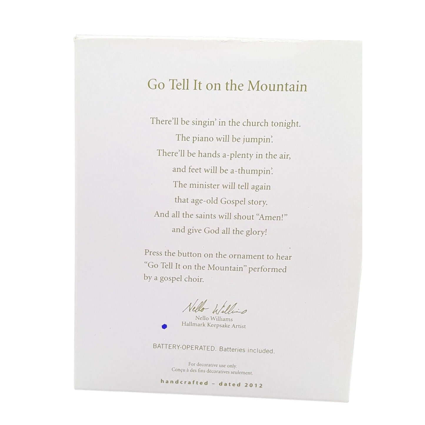 2012 Go Tell It on the Mountain (Piano)