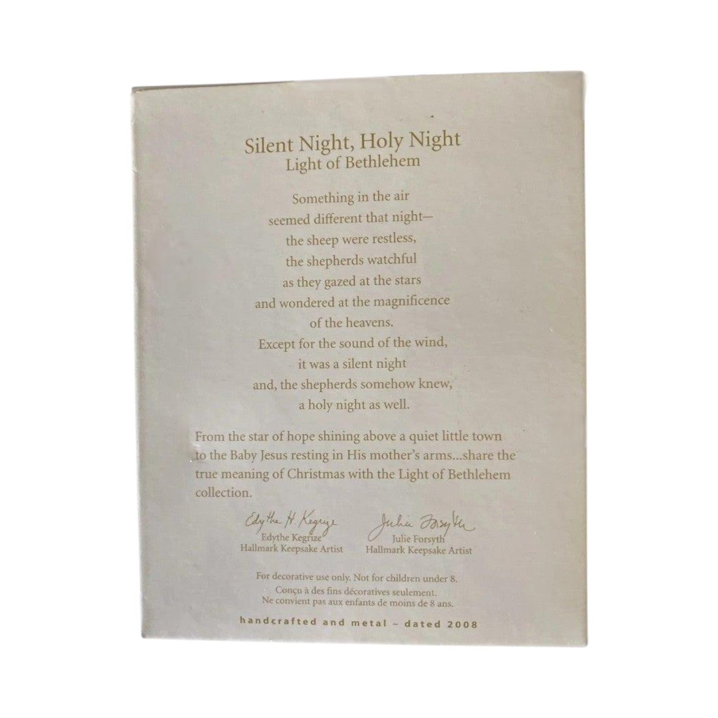 2008 Silent Night, Holy Night (Light of Bethlehem)