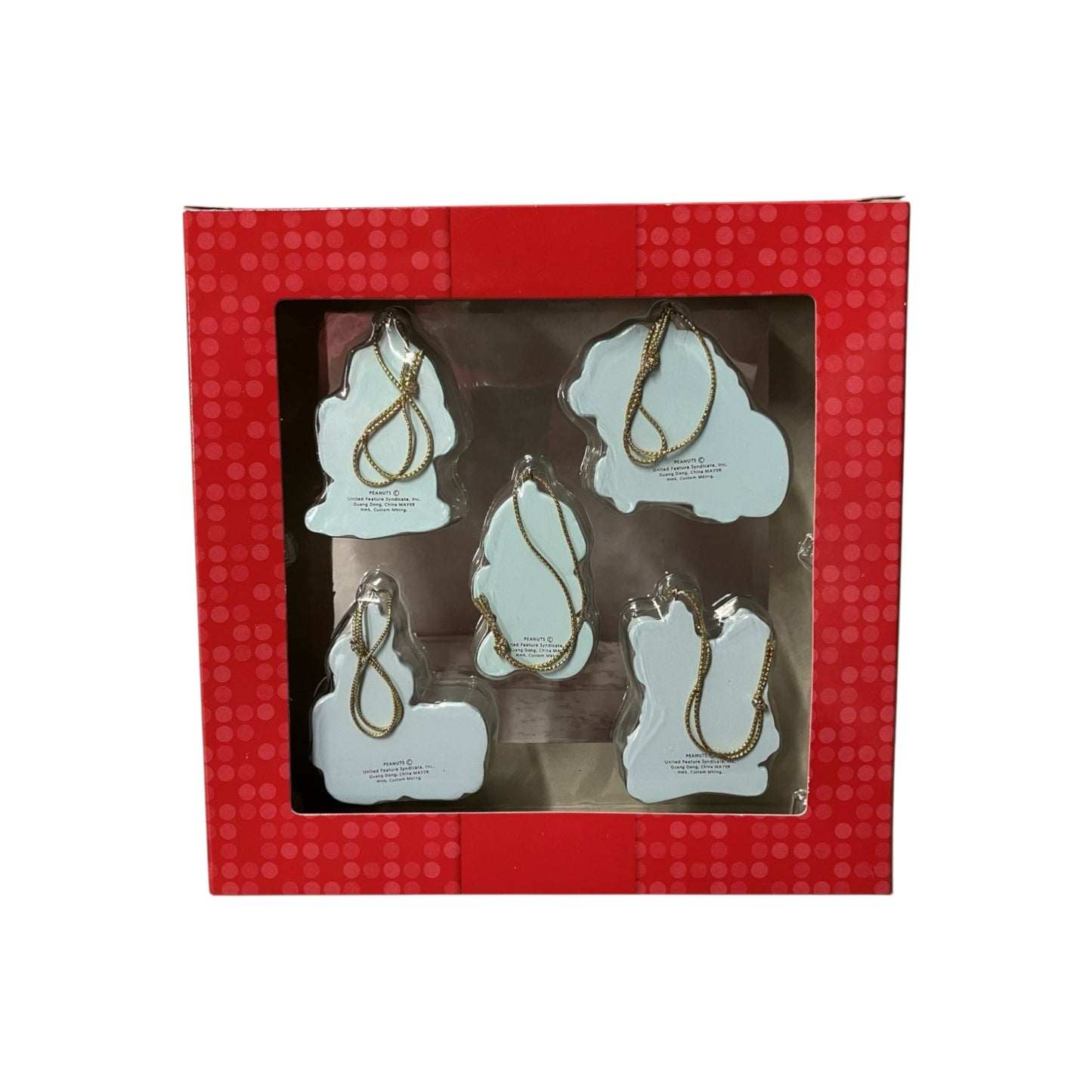 2011 Peanuts Set of 5 Holiday Ornaments Snoopy, Woodstock, Linus & Charlie