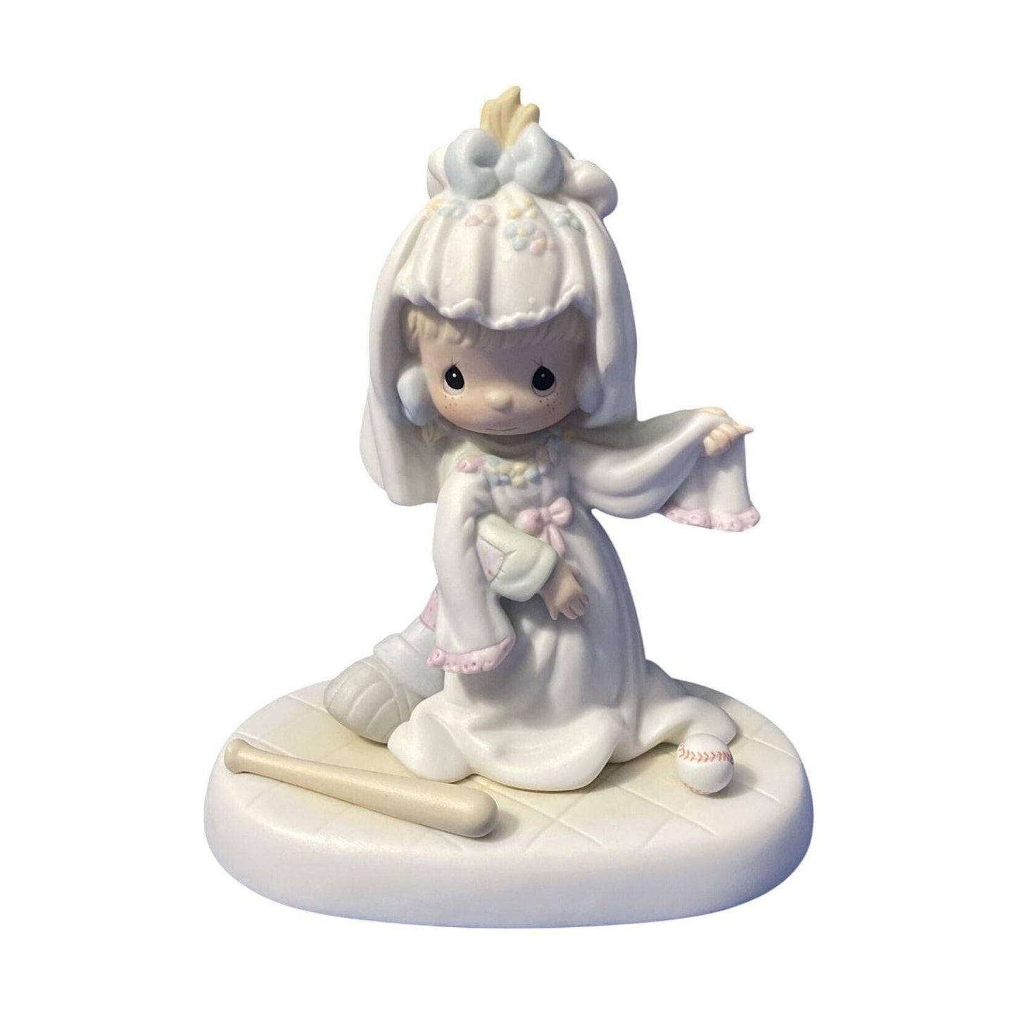 Little Girl Dreams of Wedding Day in Beautiful White Gown and Tiara Image6