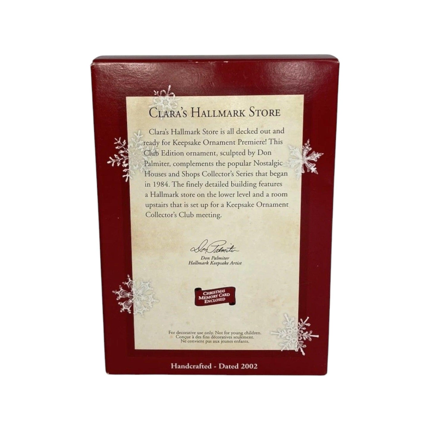 2002 Clara's Hallmark Store (Nostalgic Houses and Shops)