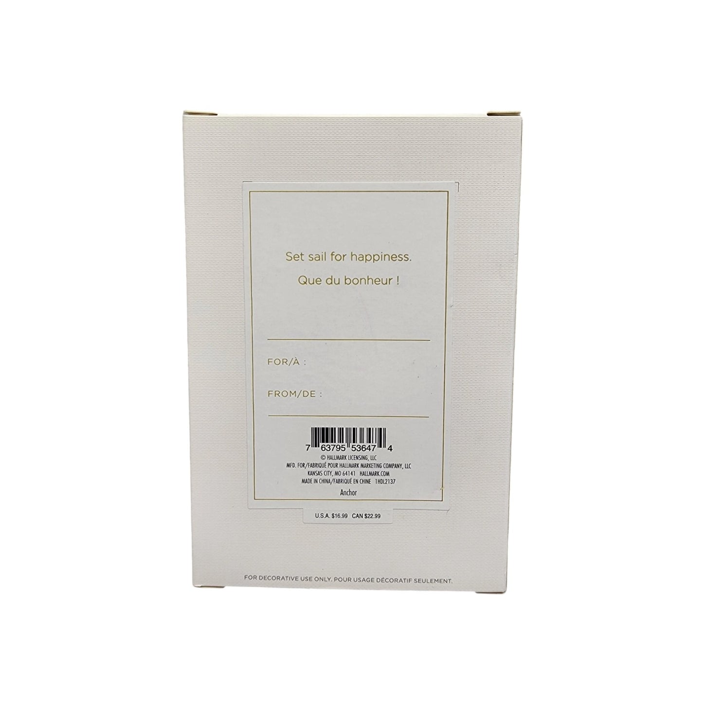 2019 Hallmark Signature Anchor Ornament (Boat)