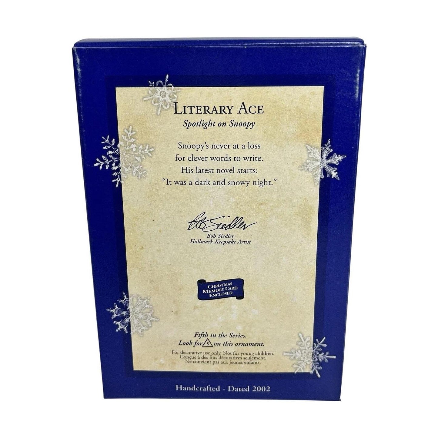 2002 Literary Ace (Spotlight on Snoopy)