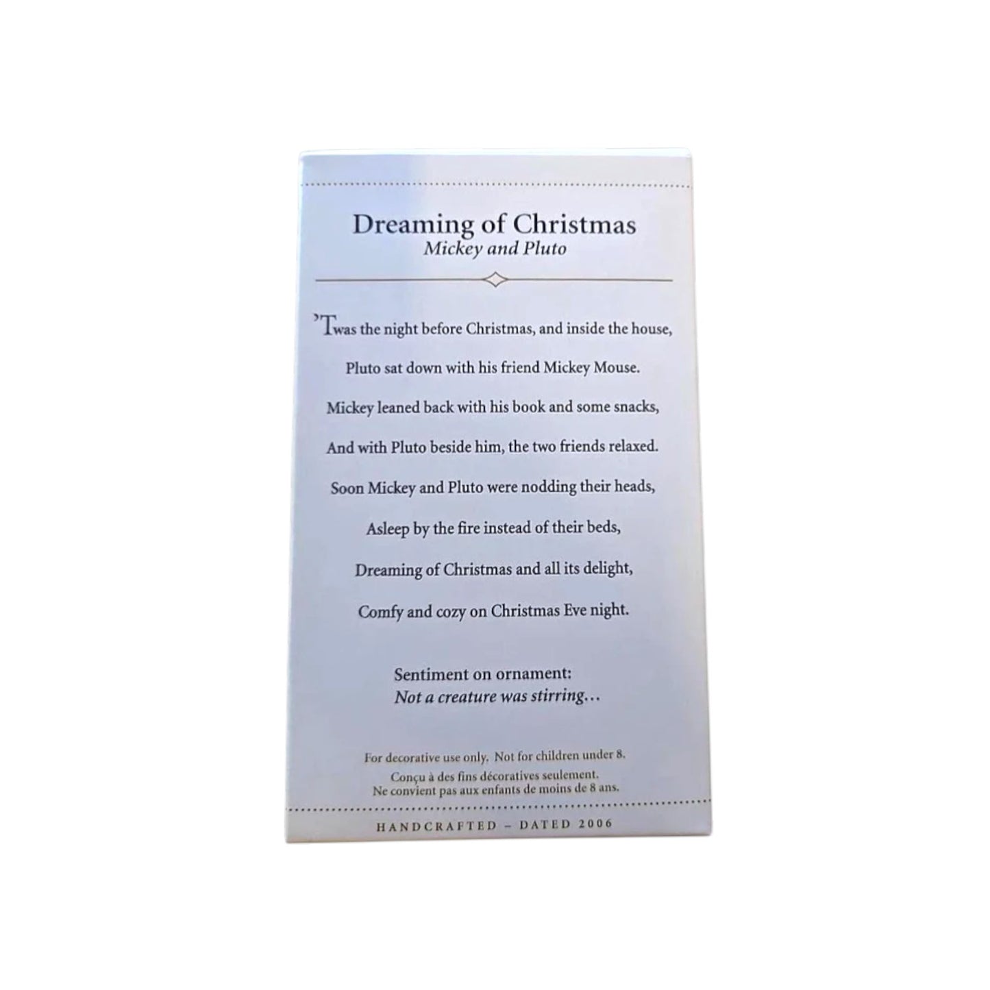2006 Dreaming of Christmas (Mickey and Pluto)