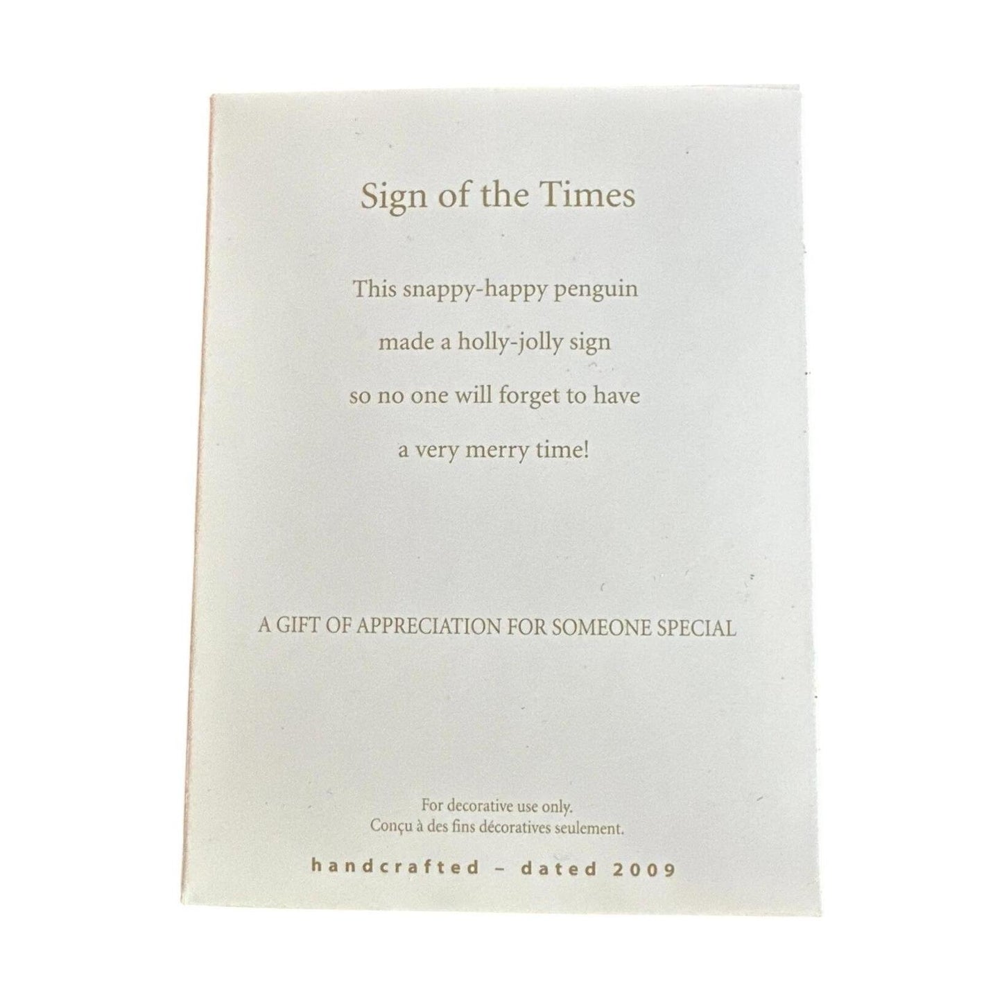 2009 Sign of the Times (Penguin)