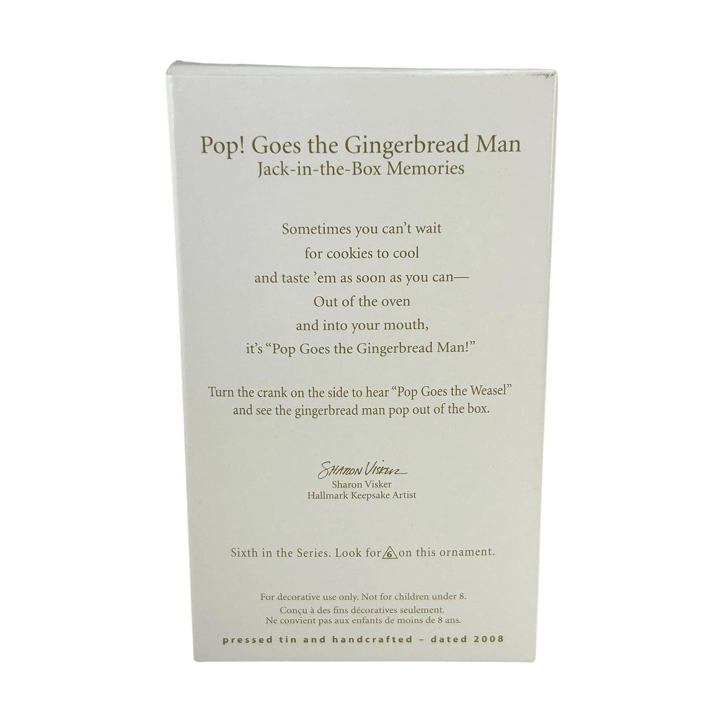 Box for 'Pop! Goes the Gingerbread Man' Jack-in-the-Box Memories with text on a white background