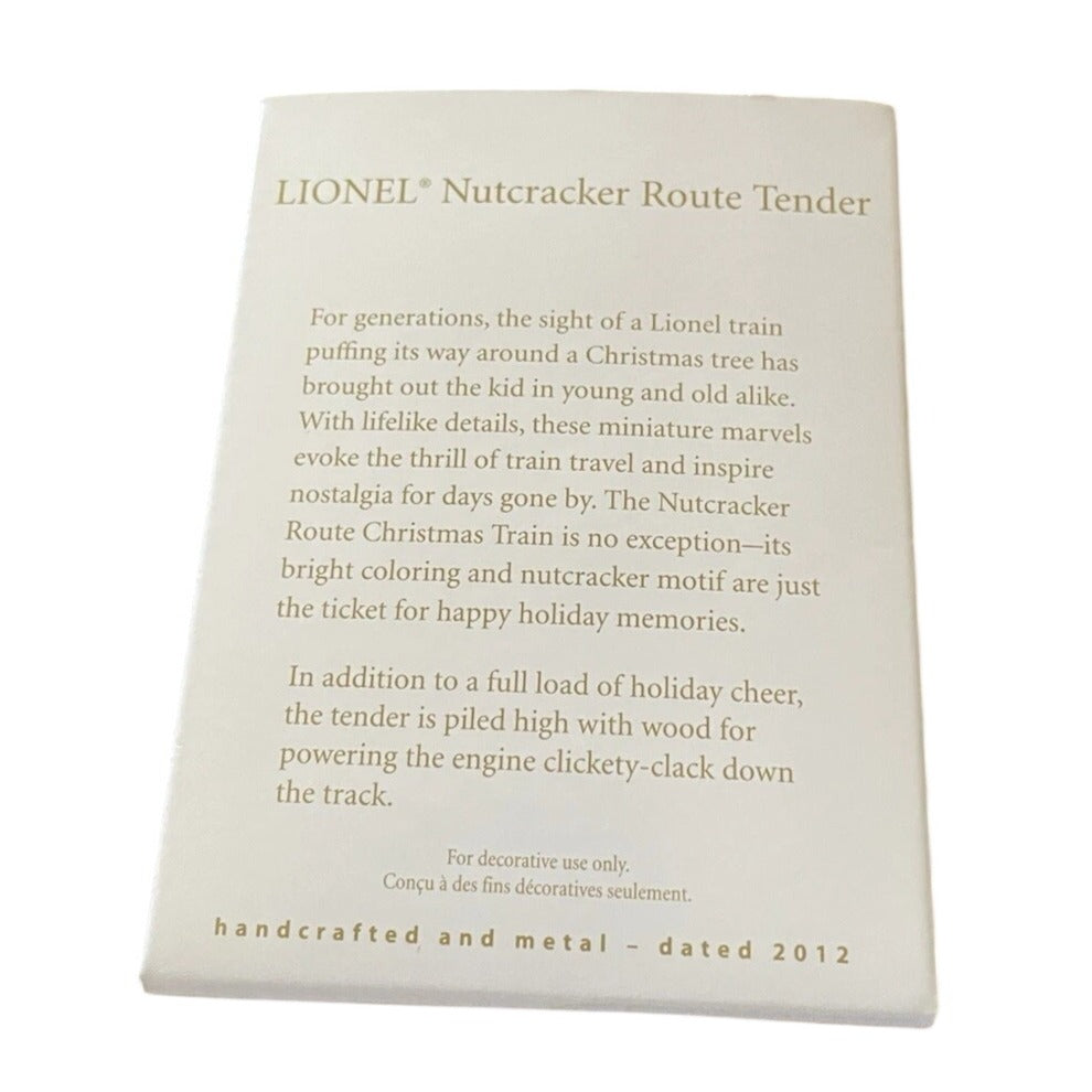 2012 Lionel Nutcracker Route Tender (Lionel)