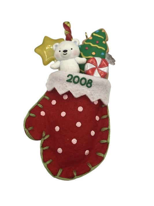 2008 A Christmas Surprise Hallmark Ornament (Mittens) AD4300AI
