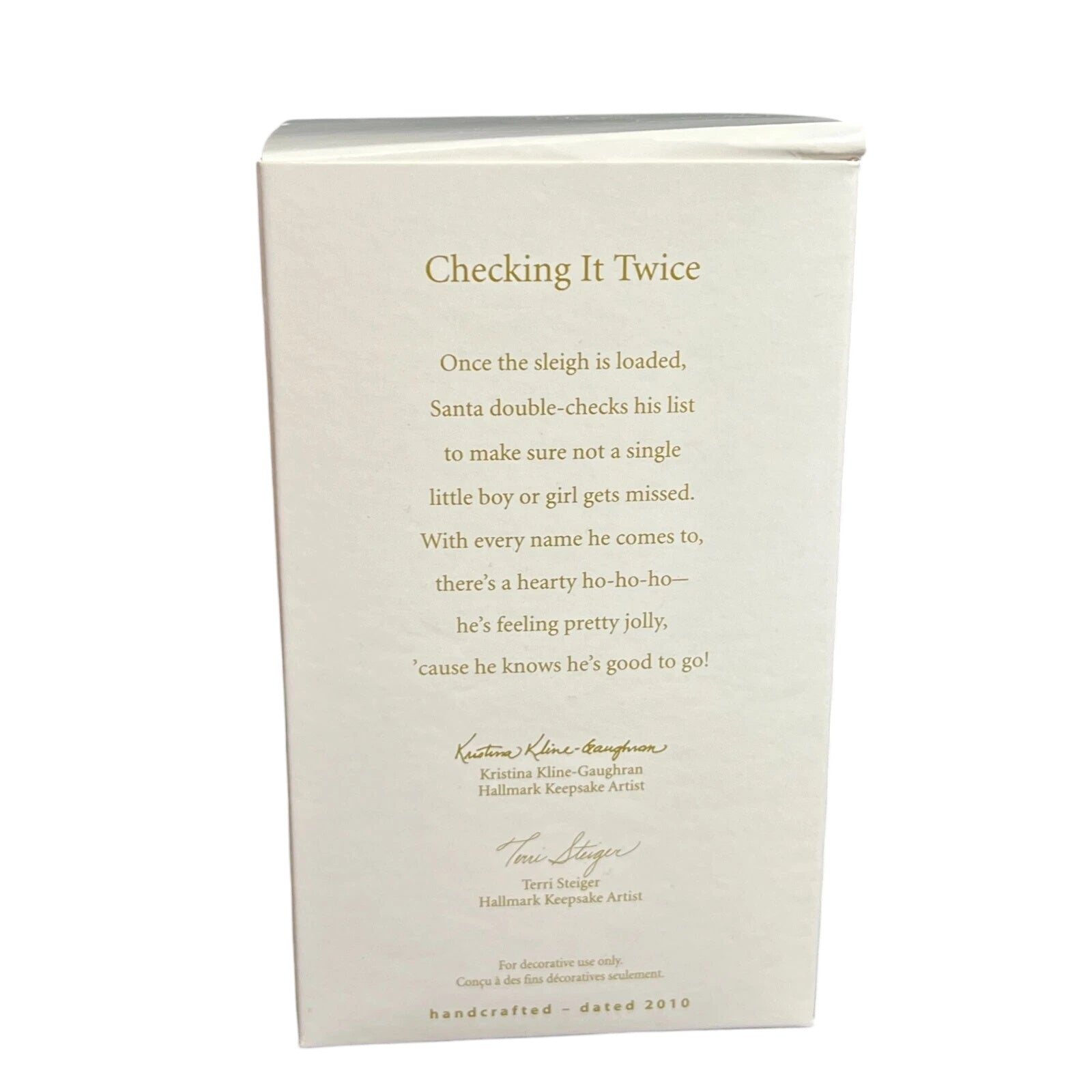 2010 CHecking It Twice Hallmark Ornament (Santa Claus) QXG7373