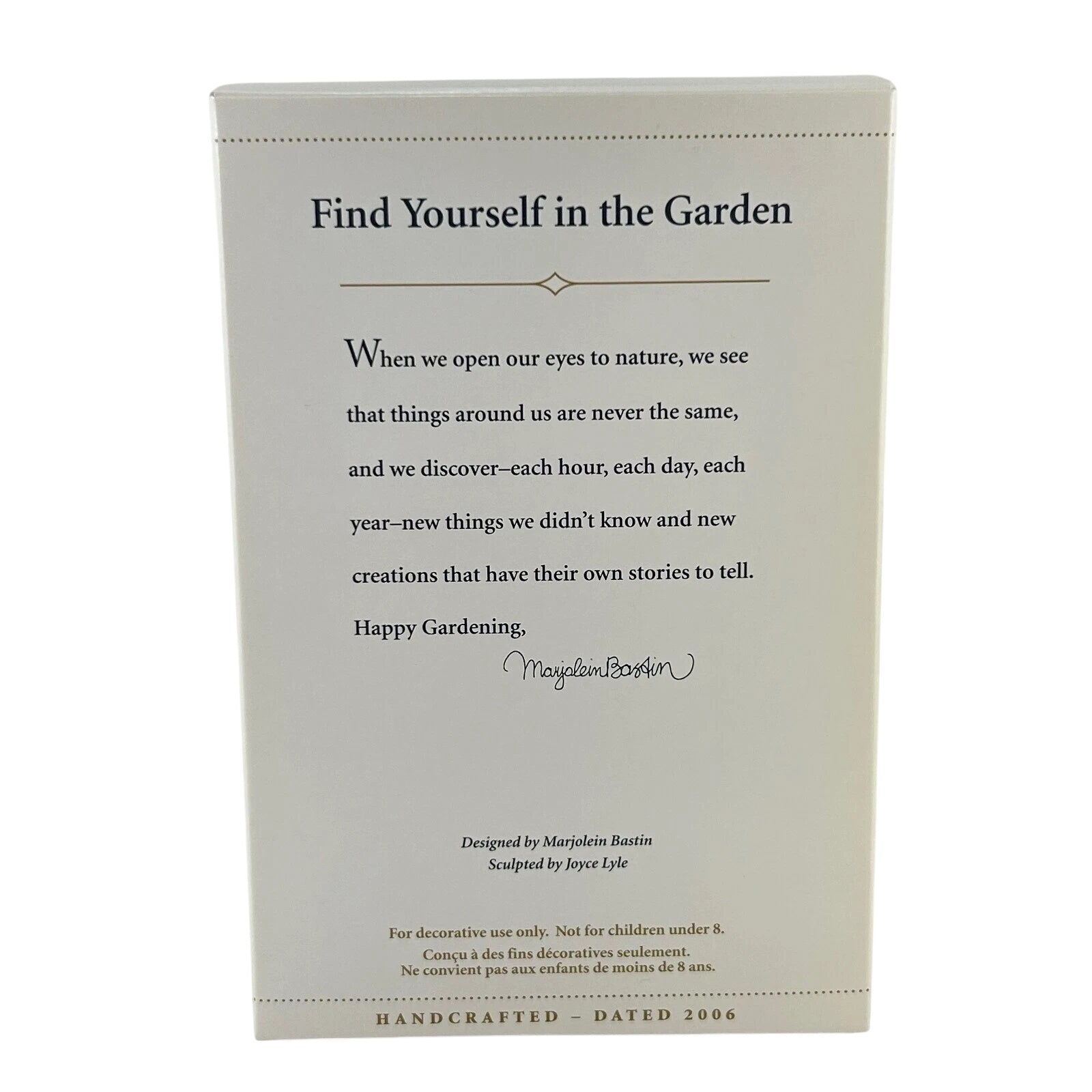 2006 Find Yourself in the Garden Hallmark Ornament (Marjolein Bastin) QEO8286