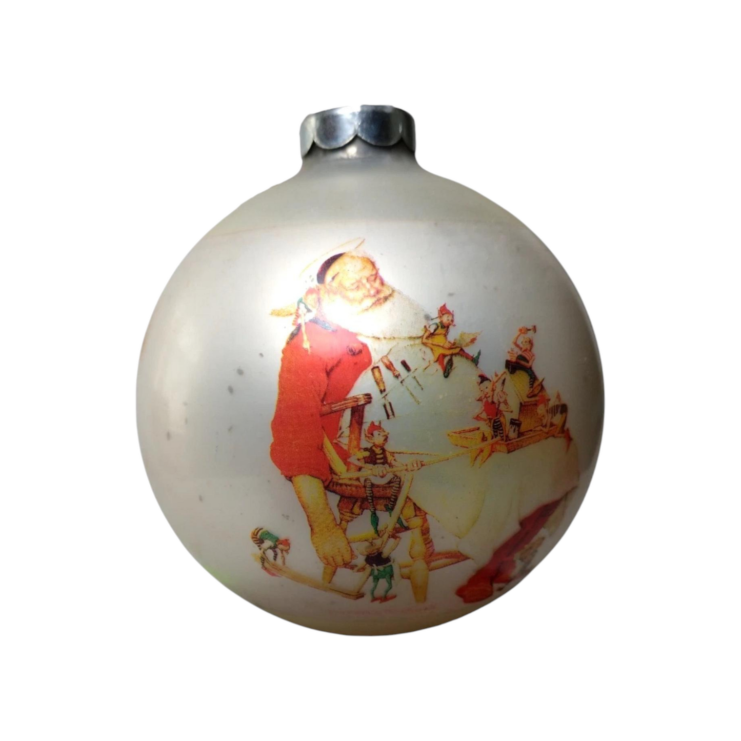 1974 Santa with Children (Norman Rockwell Art Ball)
