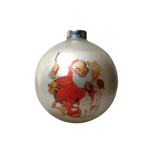1974 Santa with Children (Norman Rockwell Art Ball)