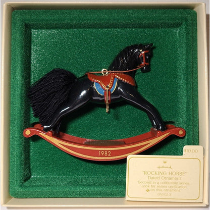 1982 Black Hallmark Ornament (Rocking Horse) QX5023