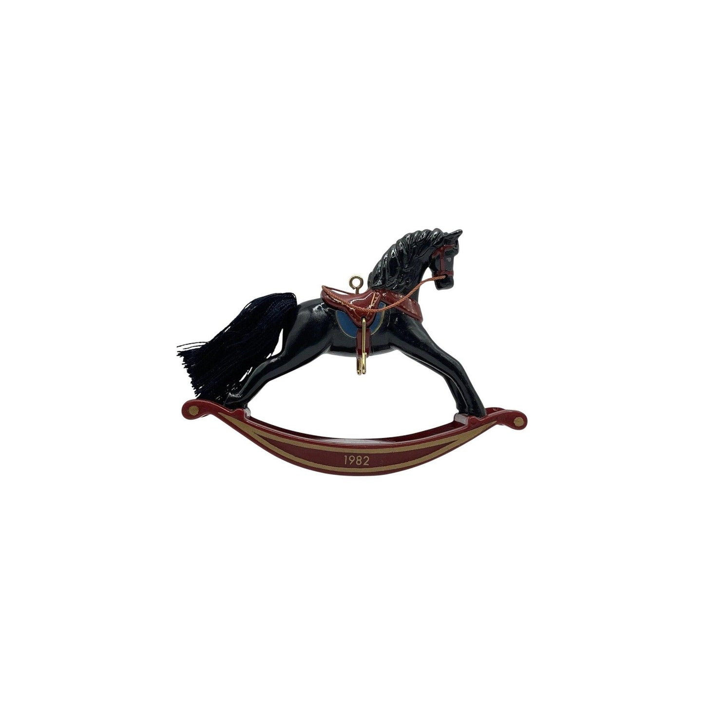 1982 Black Hallmark Ornament (Rocking Horse) QX5023 Image1