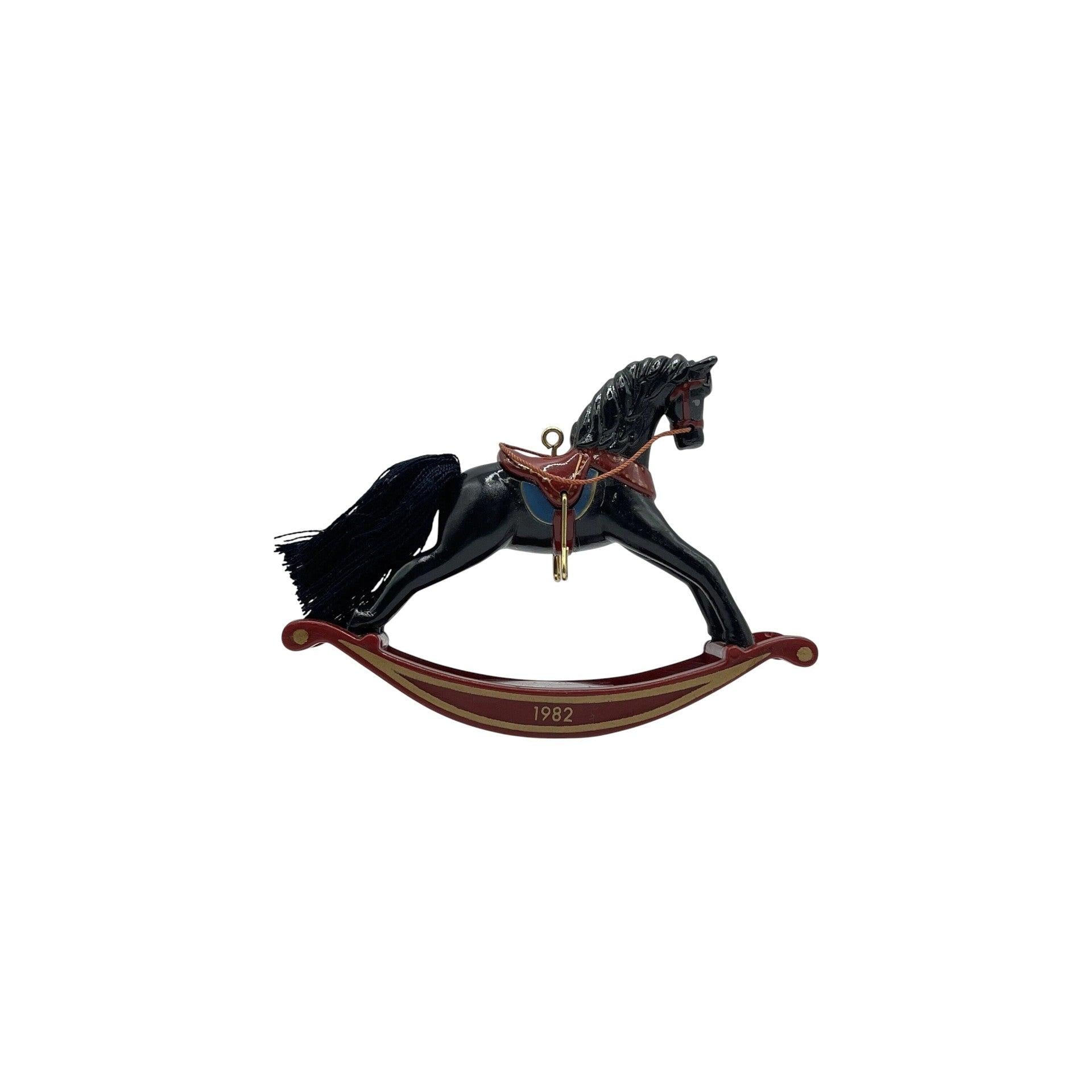 1982 Black Hallmark Ornament (Rocking Horse) QX5023 Image1