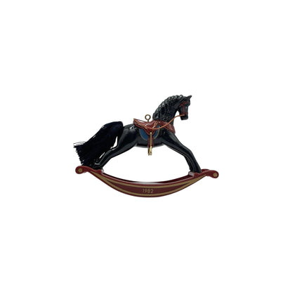 1982 Black Hallmark Ornament (Rocking Horse) QX5023 Image1