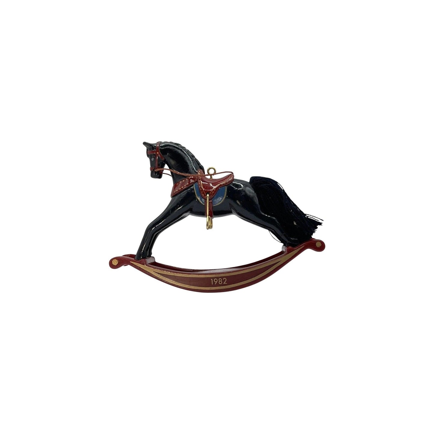 1982 Black Hallmark Ornament (Rocking Horse) QX5023 Image3