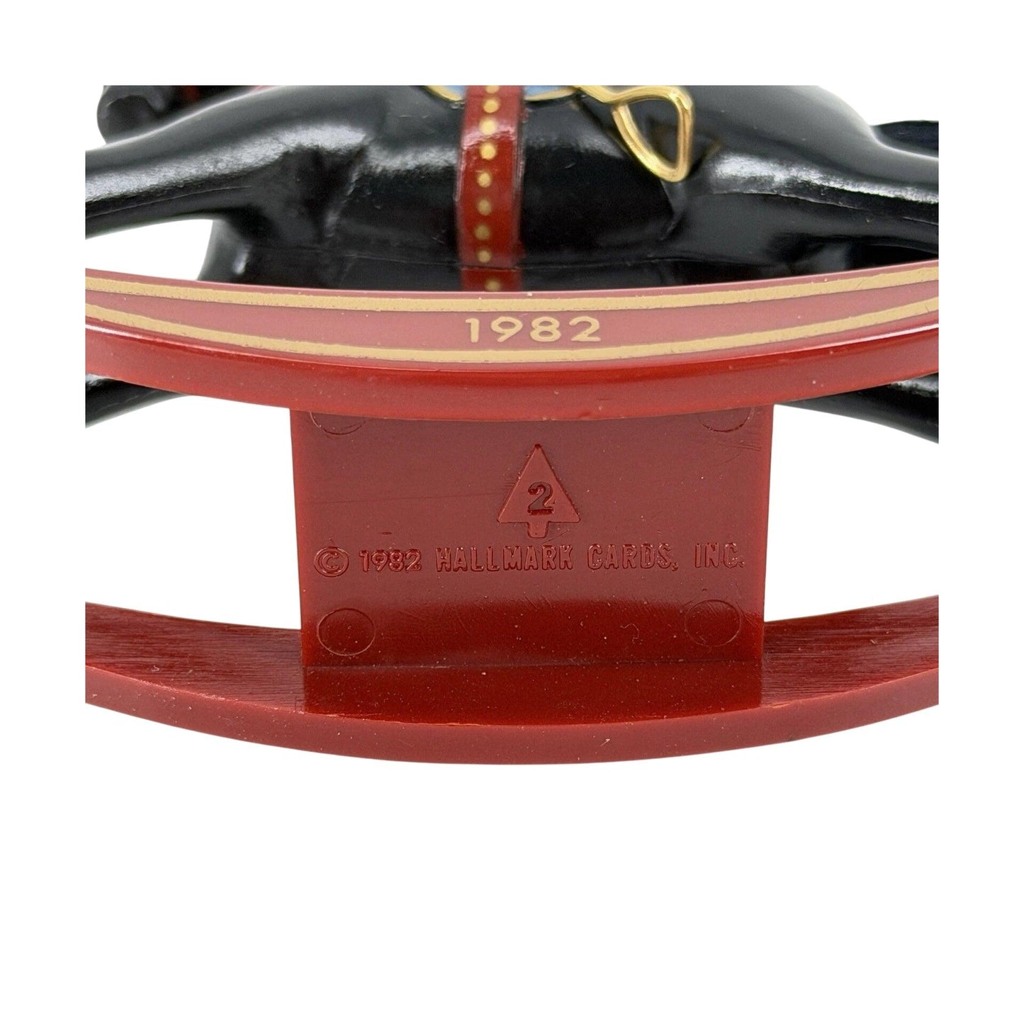 1982 Black Hallmark Ornament (Rocking Horse) QX5023 Image6