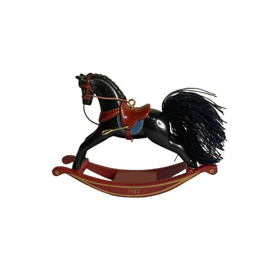 1982 Black Hallmark Ornament (Rocking Horse) QX5023