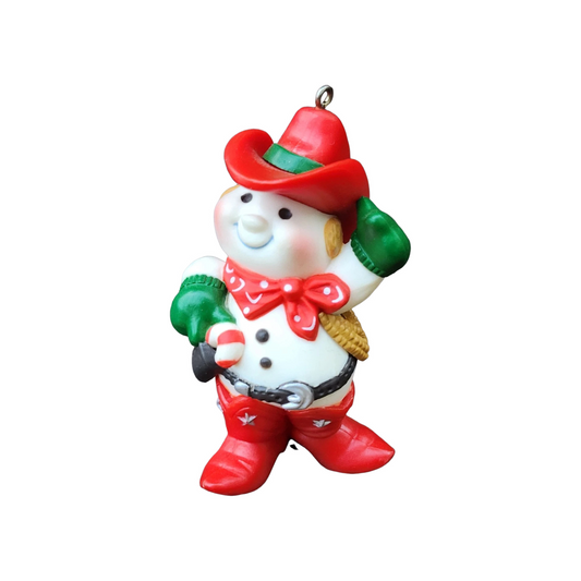 1982 Cowboy Snowman Hallmark Ornament (Snowmen) QX4806 Image1