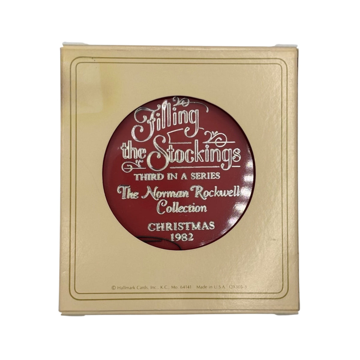 1982 Filling the Stockings (Norman Rockwell) Hallmark Ornament QX305-3 Image4