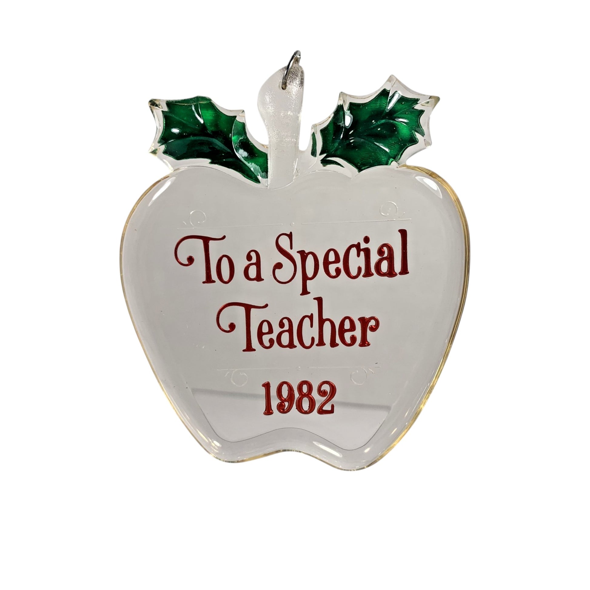 1982 Teacher (Acrylic) Hallmark Ornament QX301-6 Image1